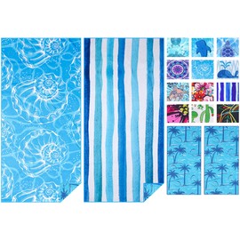 Haleey 2 Pack Microfibre Thin Lightweight Beach Towel Extra Large Oversized 180x80cm Quick Dry Sand Free Towels for Adults Travel Swim Pool Bath Beach Accessories Essentials Vacation Gifts