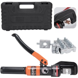 Hydraulic Crimping Tool, Hydraulic Wire Crimping Tool | 12 AWG to 2/0 Gauge | Heavy-Duty Terminal Crimper with 9 Dies for Electrical, Battery & Welding Cables