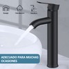 Mezcladora para Lavabo de Baño, Caliente y Frío Ajustable Cascada