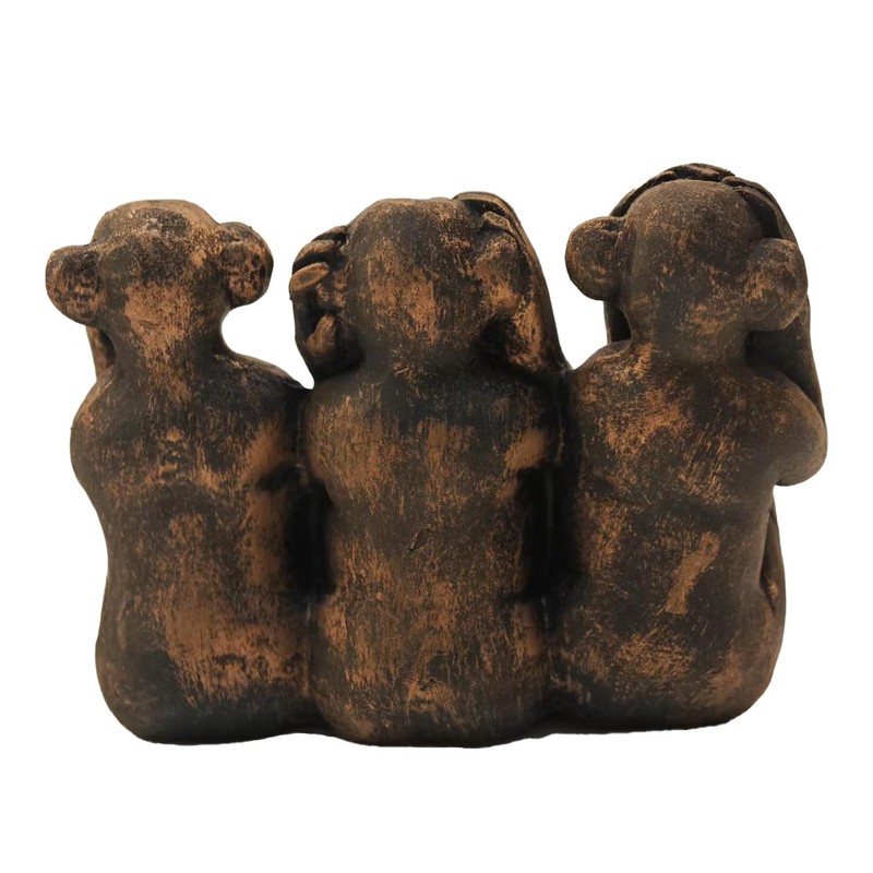 ENNAS Three Wise Monkeys Statue, See No Evil Hear No