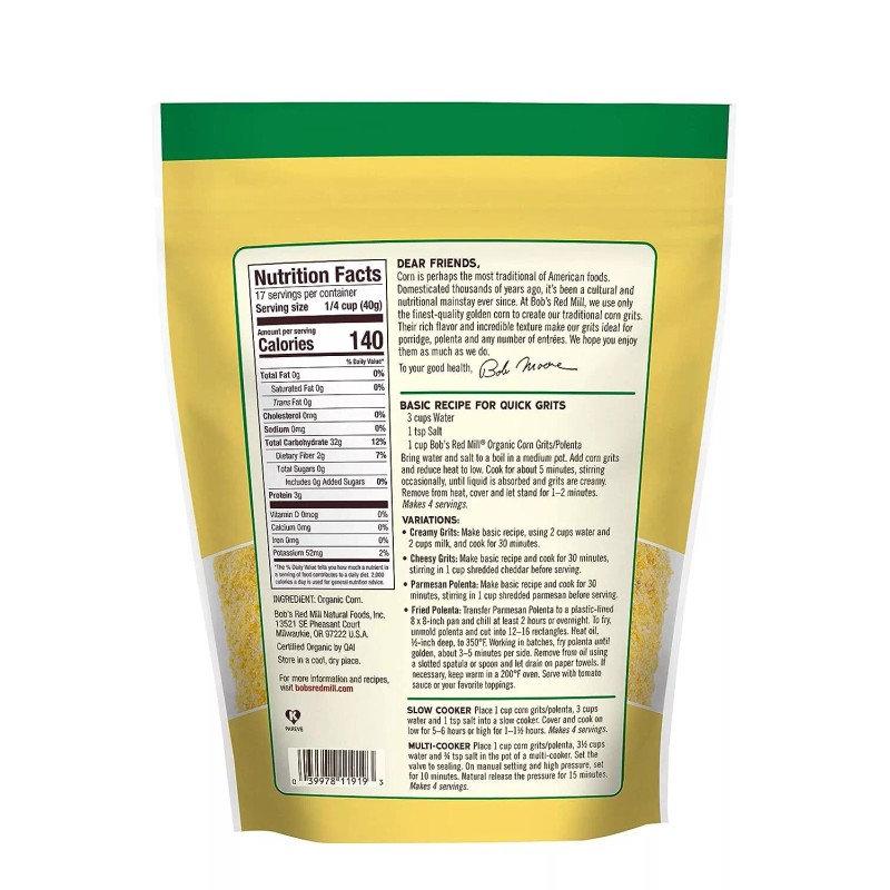 Bob`s Red Mill Bob'S Red Mill Corn Grits Polenta 24