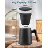 suyika Tea Cup with Infuser and Lid, 15.2 Ounce Wood