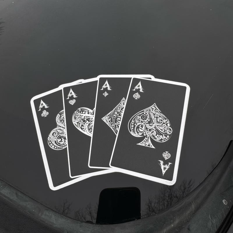 Ace Playing Card Chrome Sticker - High Quality Printed Vinyl