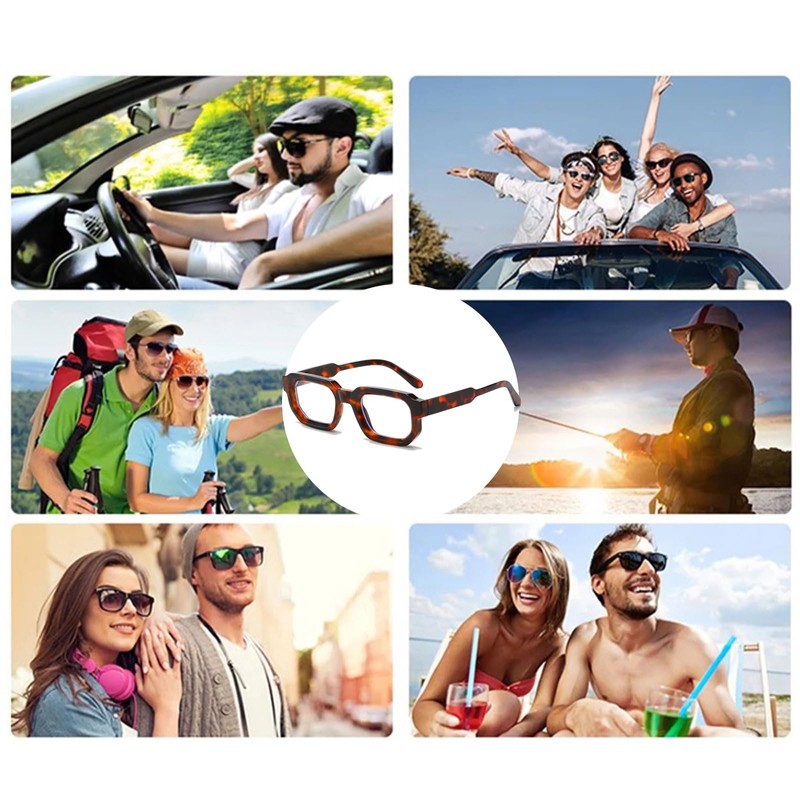 YAMEIZE Rectangle Blue Light Blocking Glasses for Women Men Small