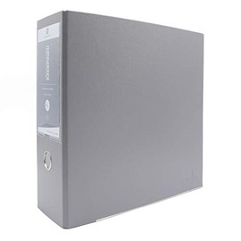 Bindertek 3-Ring 4-Inch Premium Linen Textured High Capacity Binder, Light Gray (3XLN-LG)