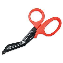 Ever Ready First Aid Autoclavable Titanium Bonded Bandage Shears 7 1/4" Bent - Orange