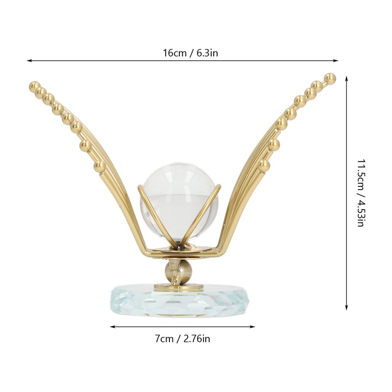 Flying Eagle Statue Modern Abstract Metal Eagle Crystal Ball Figurine