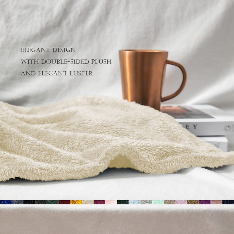 Exclusivo Mezcla Fuzzy Fleece Throw Blanket, 127x178 CM Large Sofa