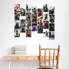 CVANU 25pcs Bikers Pattern Printed on Collage Kit Posters with Glue Dot Tape for Wall Decoration (6inchX4inch)_202310-120