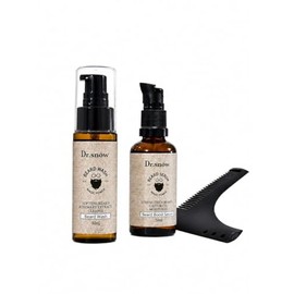 Dr. Snow Beard Care Kit for Men – Complete Beard Grooming Gift Set with Beard Wash 1.7 fl oz, Beard Growth Oil 1.7 fl oz & Beard Shaping Comb for Dail