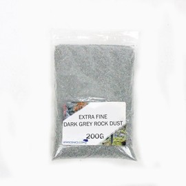 WWScenics Extra Fine Dark Grey Rock Dust 0-1mm | 200g Bag | Wargame Scenery & Basing Material