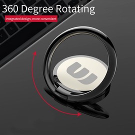 Ultra-Slim Phone Ring Holder with Magnetic Car Mount - Secure Grip, Multi-Angle Stand, 360° Rotation (black)