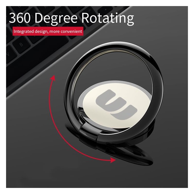 Ultra-Slim Phone Ring Holder with Magnetic Car Mount - Secure