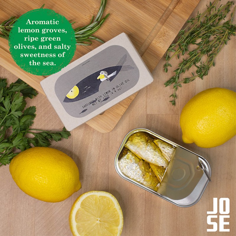 Canned Sardines with Lemon and Olive Oil by Jose Gourmet,