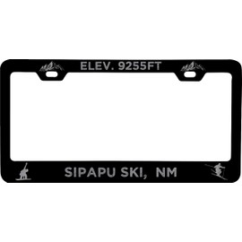 R and R Imports Sipapu Ski New Mexico Etched Metal License Plate Frame Black