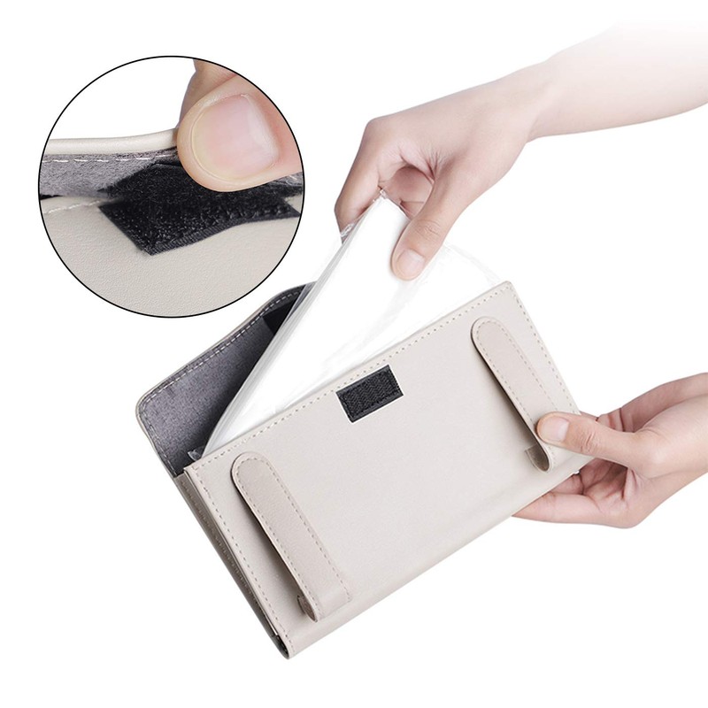 Car Visor Tissue Box Multifunctional Car Tissue Holder PU Leather