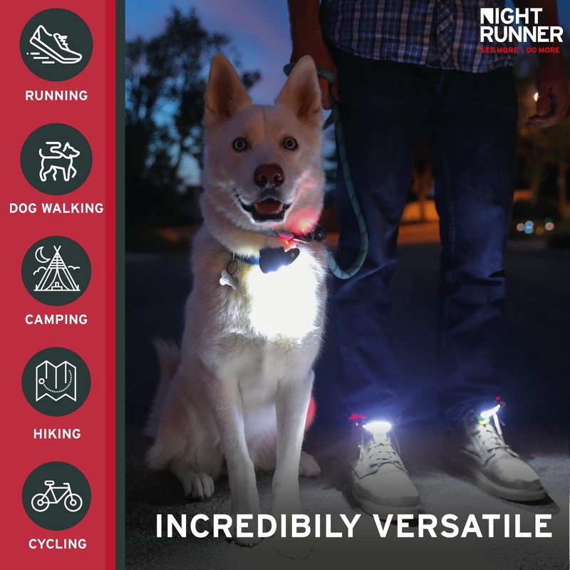 Night Tech Gear Running Shoe Lights – Hands-Free LED Lights
