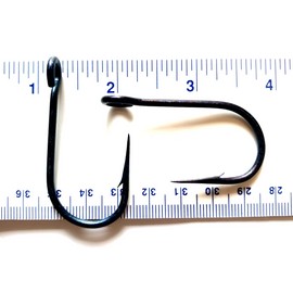 Mustad 25 Mustad 95151-BU Dark Blue Open Eye Siwash Fish Fishing Hooks 7/0