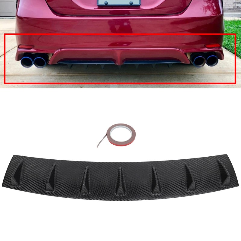 AINTIER Shark Fin Rear Lower Bumper Lip Diffuser Spoiler 7