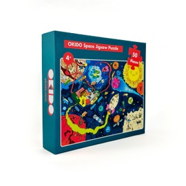 OKIDO Space Jigsaw Puzzle | 50 Pieces Puzzle Games for Children ages 4+, Early stage learning activity. Great Gift Idea for Children.