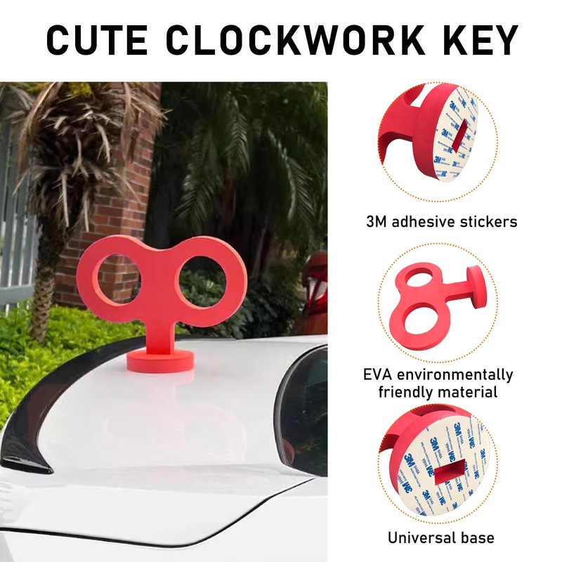 Ohleats Car Wind Up Key Sticker, 3D Sticker Wind Up