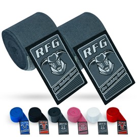 RFG Gears Kids Boxing Hand Wraps - Gel Padded Inner Gloves with Wrist Support - Easy Wraps for Junior Fighters and Youth Combat Sports Gear (Grey, 2.5 meters)