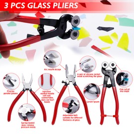 vadmepiop Stained Glass Kit for Adults Beginners, 30 PCS Tool Set with Glass Cutter, 80W Soldering Iron, Solder Wire, Cut Resistant Gloves Complete Stained Glass Supplies