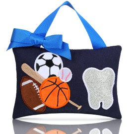 Tooth Fairy Pillow with Pocket Kids Lost Tooth Pillow for Tooth Fairy Tooth Pillow Tooth Keepsake Pouch Tooth Fairy Gifts for Girl and Boy Lost Tooth, 3.9 x 5.9 Inches (Ball Style)