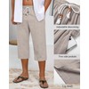 Neer 2 Pack Men's Linen Capri Pants, Lightweight Baggy 3/4