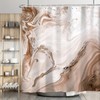 Aqrbeci Brown Marble Shower Curtain, Modern Abstract Tan Ombre Shower