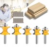 PEALIFFE Bullnose Router Bit Set 1/4 Inch Shank 5PCS, Half
