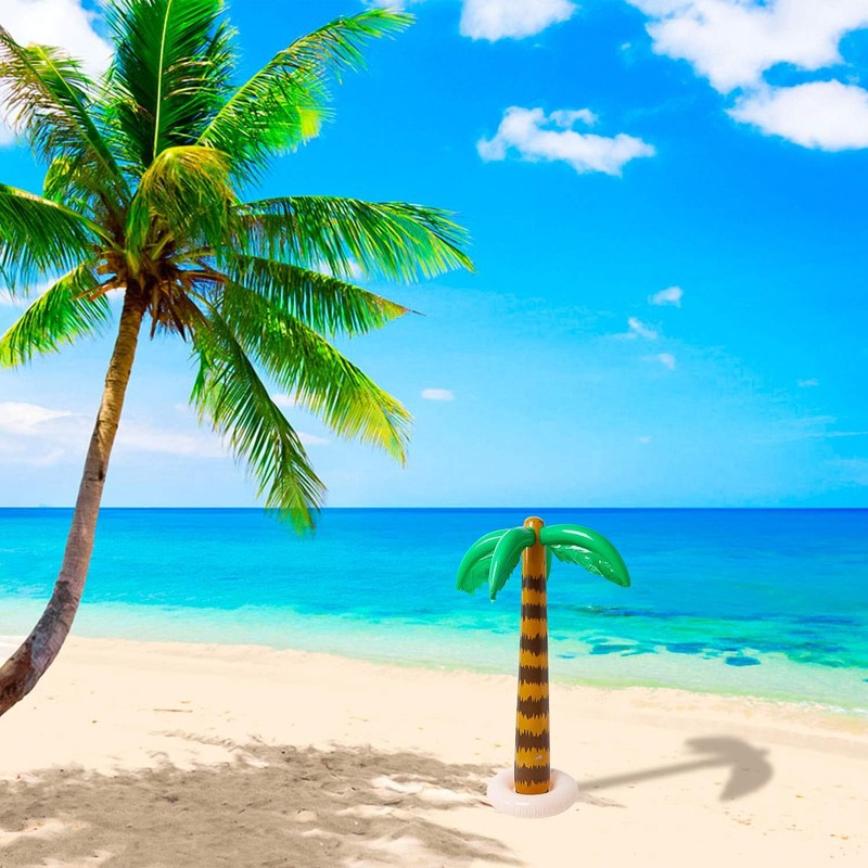 R HORSE 10 Pcs Inflatable Palm Tree Flamingo Banana Beach