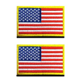 2pcs USA Flag Patch Tactical America Badge Embroidered Patch with Closure Military Sticker Tapes for Backpacks Clothing Bags Uniform Vest Jersey