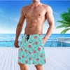 visesunny Christmas Candy Cane Stockings Print Men's Beach Short Swim