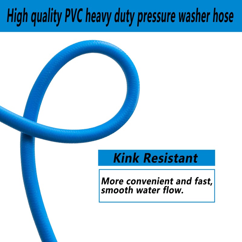 FIXFANS Pressure Washer Hose – 1/4" X 50 FT High