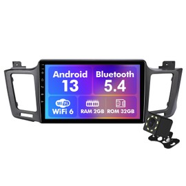 Android 13 Car Radio for 2+32G Toyota RAV4 2013-2018 10.1'' 1280 * 720 Touchscreen Car Stereo with Carplay Android Auto Backup Camera Mirror Link GPS Navigation WiFi 6 Bluetooth 5.4 FM SWC