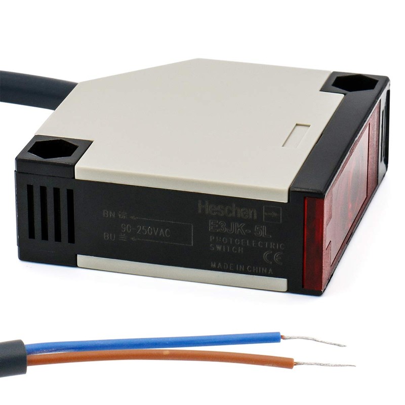 Heschen Photoelectric Sensor Switch E3JK-5DM1-5L AC 90-250V Bijection Type Detection