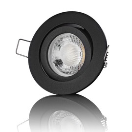 lambado® Premium LED Spotlight Dimmable Black - Bright & Economical Including 230 V 5 W GU10 Spotlight Warm White - Modern Lighting with Timeless Recessed Spotlights / Ceiling Spotlight