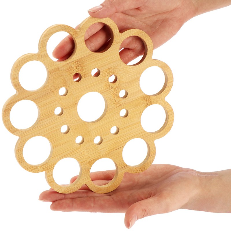 com-four® 4 x Bamboo Trivets, Sustainable Underlays for Pots, Pans,