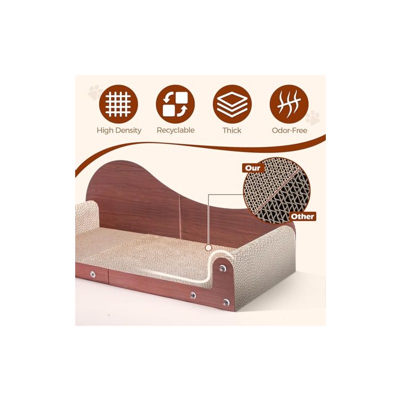ComSaf 26.4" Large Cat Scratcher Bed, Cat Scratching Board, Durable
