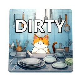 Versatile Double-Sided Clean/Dirty Acrylic Dishwasher Magnet - Strong and Durable Kitchen Organization Tool, Perfect for Refrigerator or Dishwasher Signage, Keep Your Dishes Organized with Style (1)