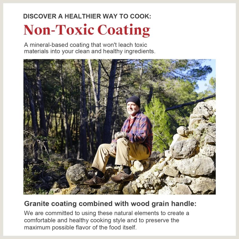 Caannasweis 8 Inch Nonstick Gray Saute Fry Pan With Granite