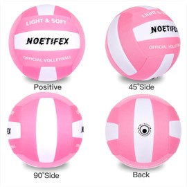 Noetifex Soft Volleyball-Super Soft Fabric Light Volleyball for Indoor Practice Safe and Quiet Kids Youth Beginners House Yard Training Practice Games(Deflated)