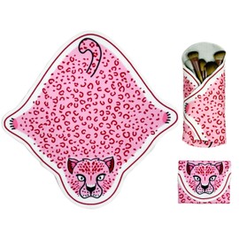 Juyanxy Self-Adhesive Magic Cloth Makeup Bag & Multi-Use Organizer|17.7'' Pink Leopard-shaped Portable Travel Cosmetic Bag, Camera Lens Protector, Laptop Sleeve| Reusable Washable Storage Wrap