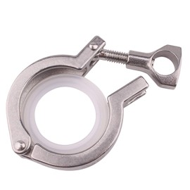 DERNORD Tri-clamp Stainless Steel 304 Single Pin Heavy Duty Tri Clamp with Wing Nut for Ferrule TC with 1 pc Silicone Gasket (1.5" Tri-clamp+Silicone Gasket)