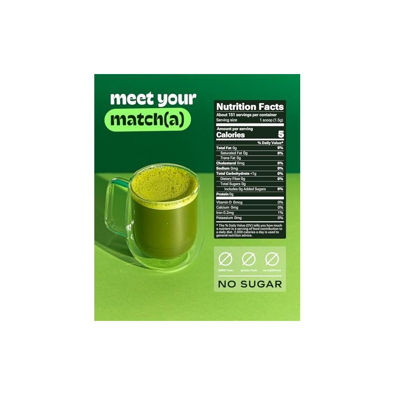 MatchaDNA USDA Organic Matcha Green Tea Powder Culinary Grade Powdered