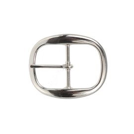1 1/2 Inch Nickel Free Center Bar Single Prong Oval Belt Buckle, Silver