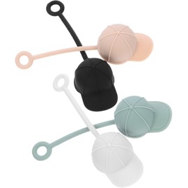 Tapas De Silicona Para Pajitas Reutilizables 4 Piezas Protección Antipolvo Diseño De Gorra De Béisbol Hermético Diversas Colores Accesorios Para Bebidas Adecuado Para Fiestas y Uso Diario