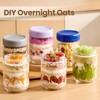 Spreccio 6-Pack 16oz Glass Jars with Airtight Lids,Overnight Oats Containers