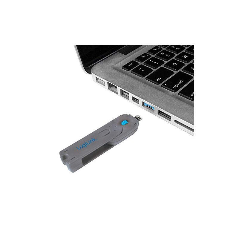 Logilink USB Port Blocker Lock grey 1x Schlüssel, 1x Schloss
